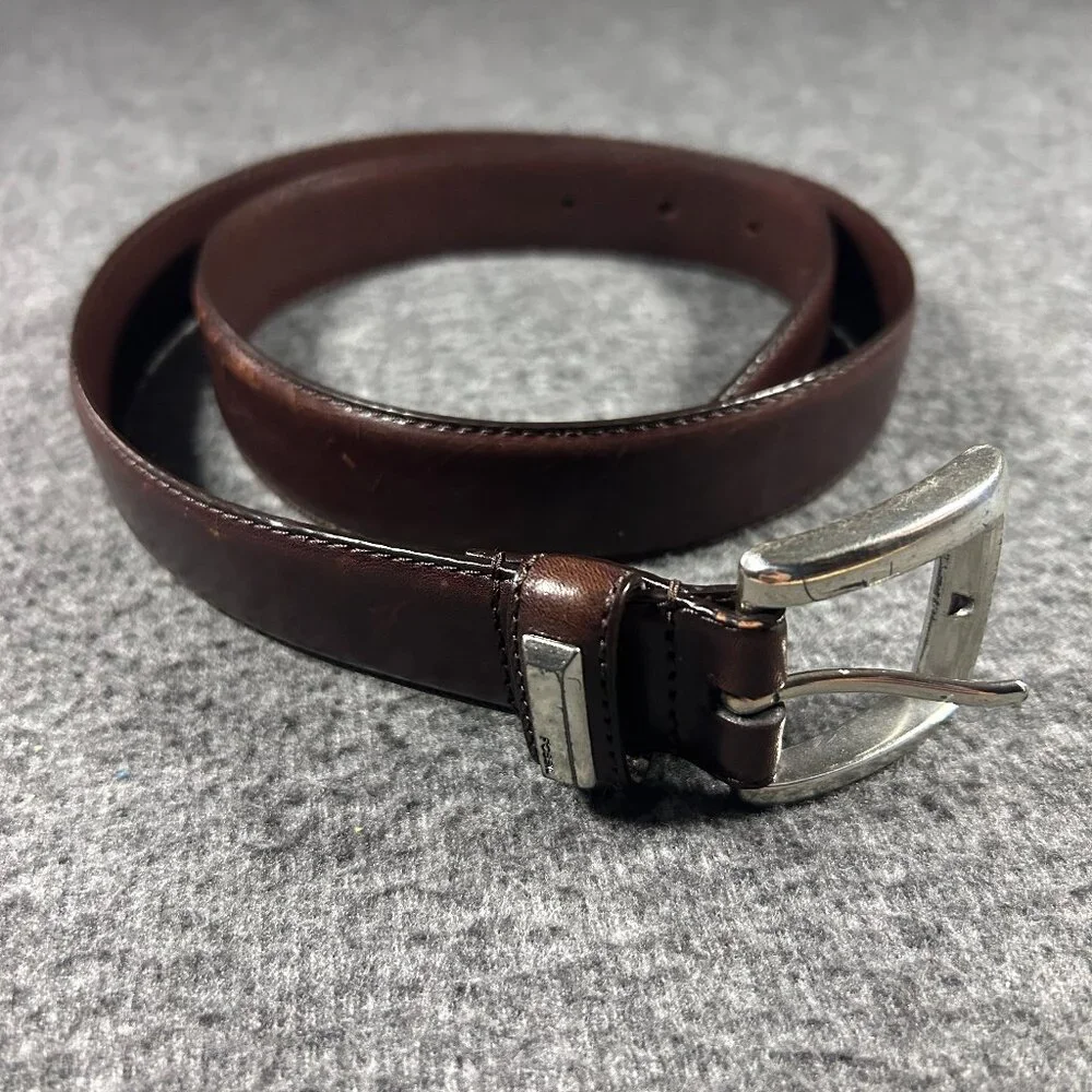 Fossil Leather‎ Belt Men’s Medium Mahogany Brown Medium Classic